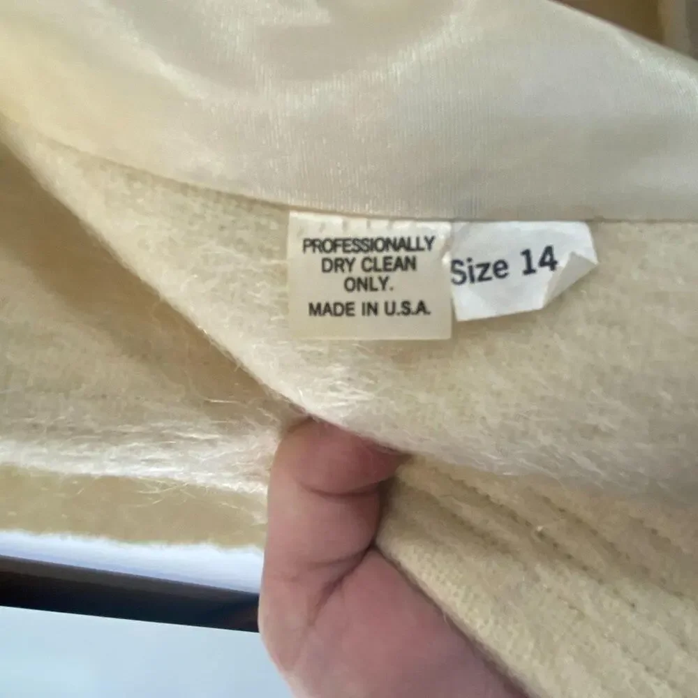 Vintage  1960’s  Mayfair of California‎ Cream Mohair Coat 14